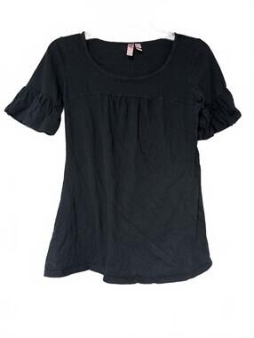 Vintage Y2K Dolled Up Black Ruffle Sleeve Top Medium